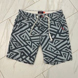 Superdry international men’s 32 inch waist shorts. 7” inseam. Tie front.